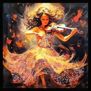 Epoksi Kadın Tablo 85x85cm