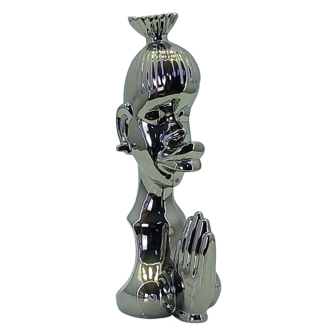 Afro Kadın Obje Silver 12x36cm