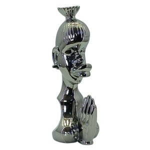 Afro Kadın Obje Silver 12x36cm