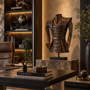 Samuray Zırhı Metal Heykel 60x105cm