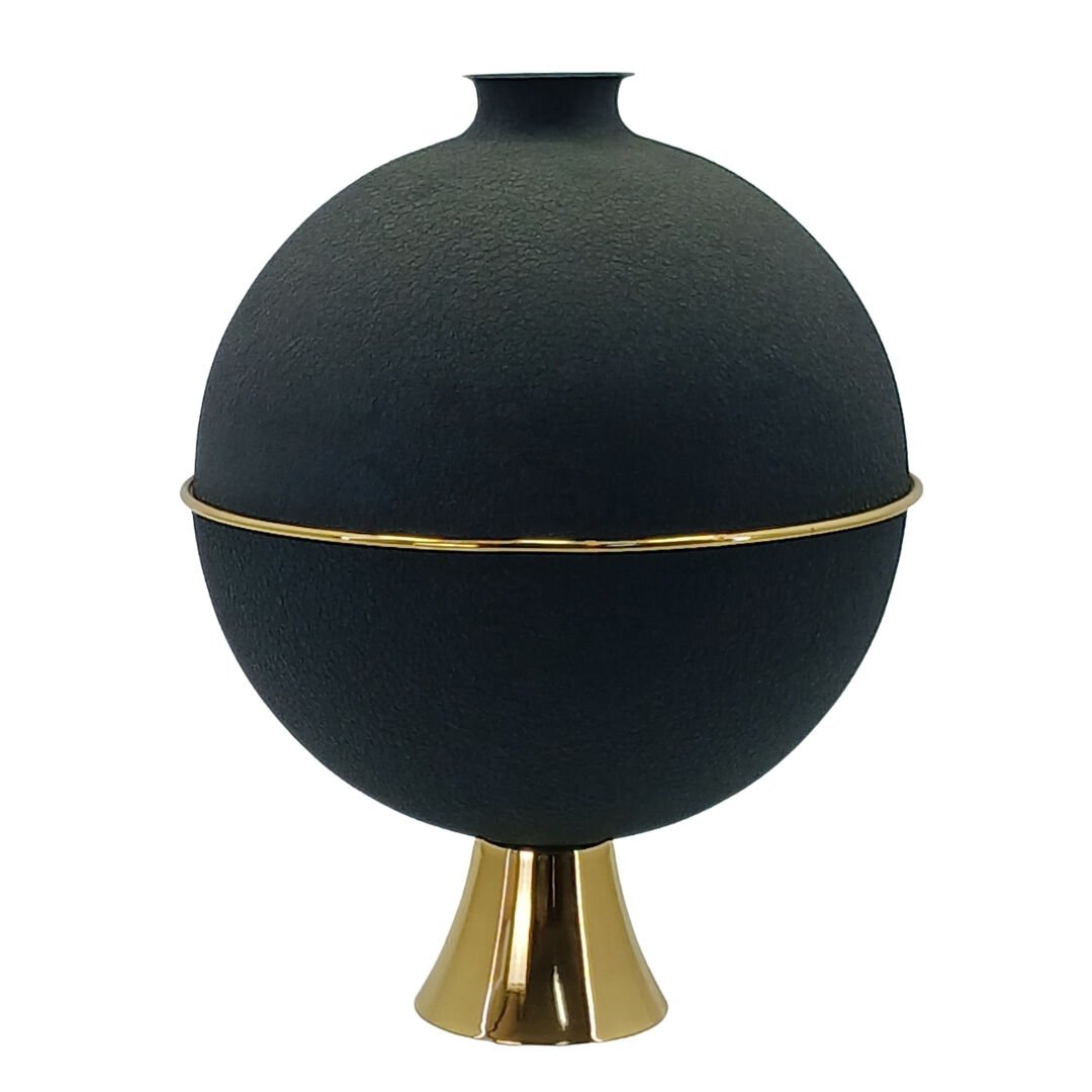 Siyah Gold Küre Obje 30x40cm