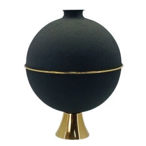 Siyah Gold Küre Obje 30x40cm
