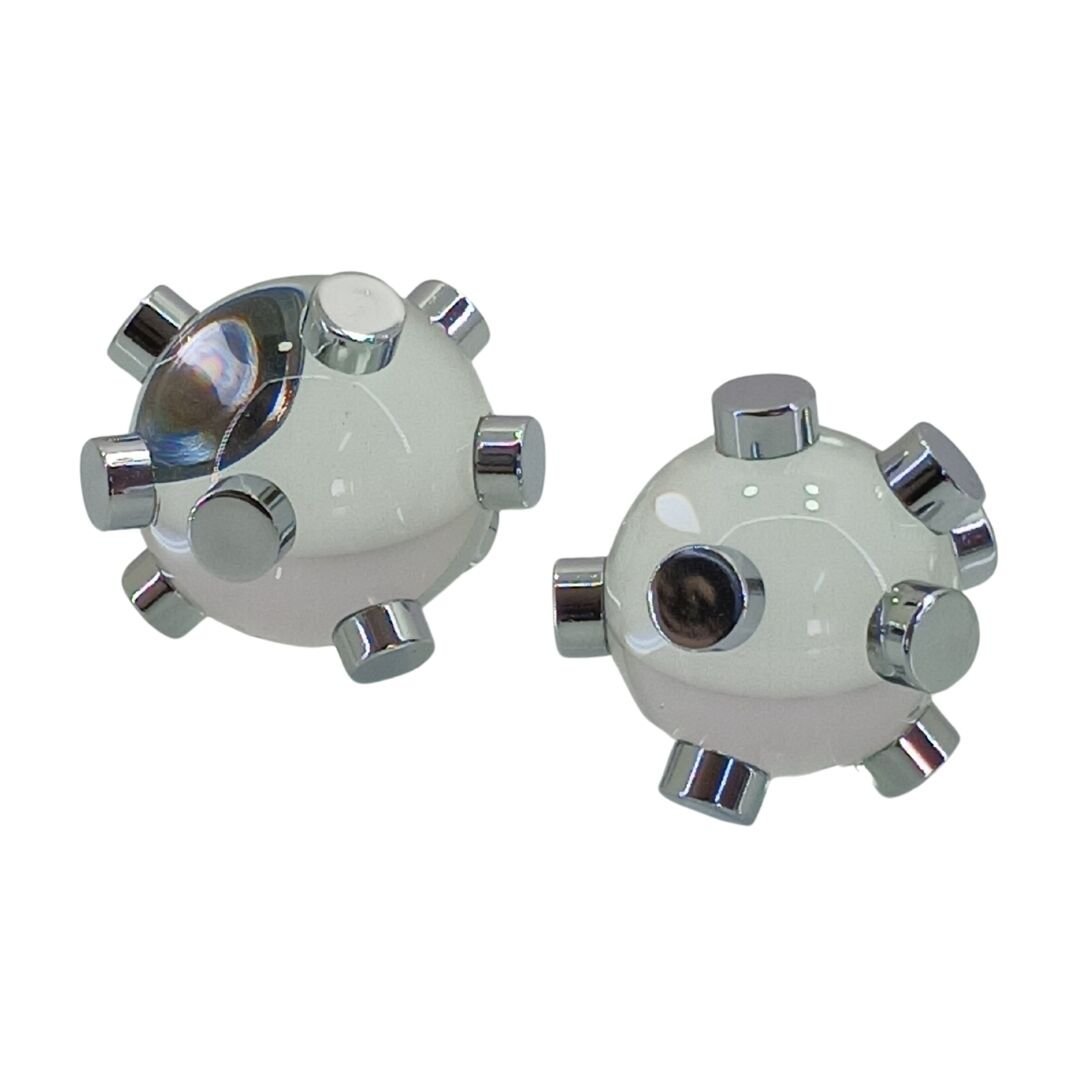 2li Set Boncuklu Küre Gümüş 9x9cm