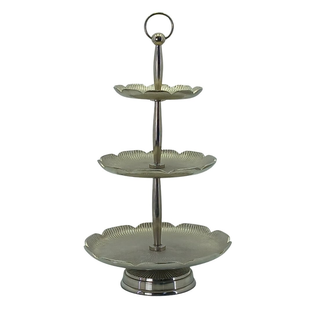 Üç Katlı Metal Sunumluk 30x55cm