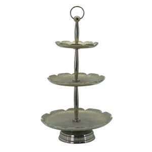 Üç Katlı Metal Sunumluk 30x55cm