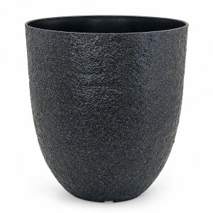 Beton Efektli Plastik Saksı 37x40cm Siyah