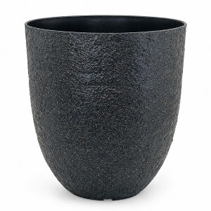 Beton Efektli Plastik Saksı 37x40cm Siyah