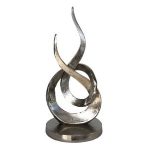 Döküm Soyut Obje Gümüş 18x39cm