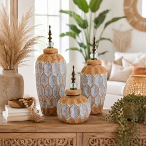 3lü Set Eskitme Küp 17x44cm
