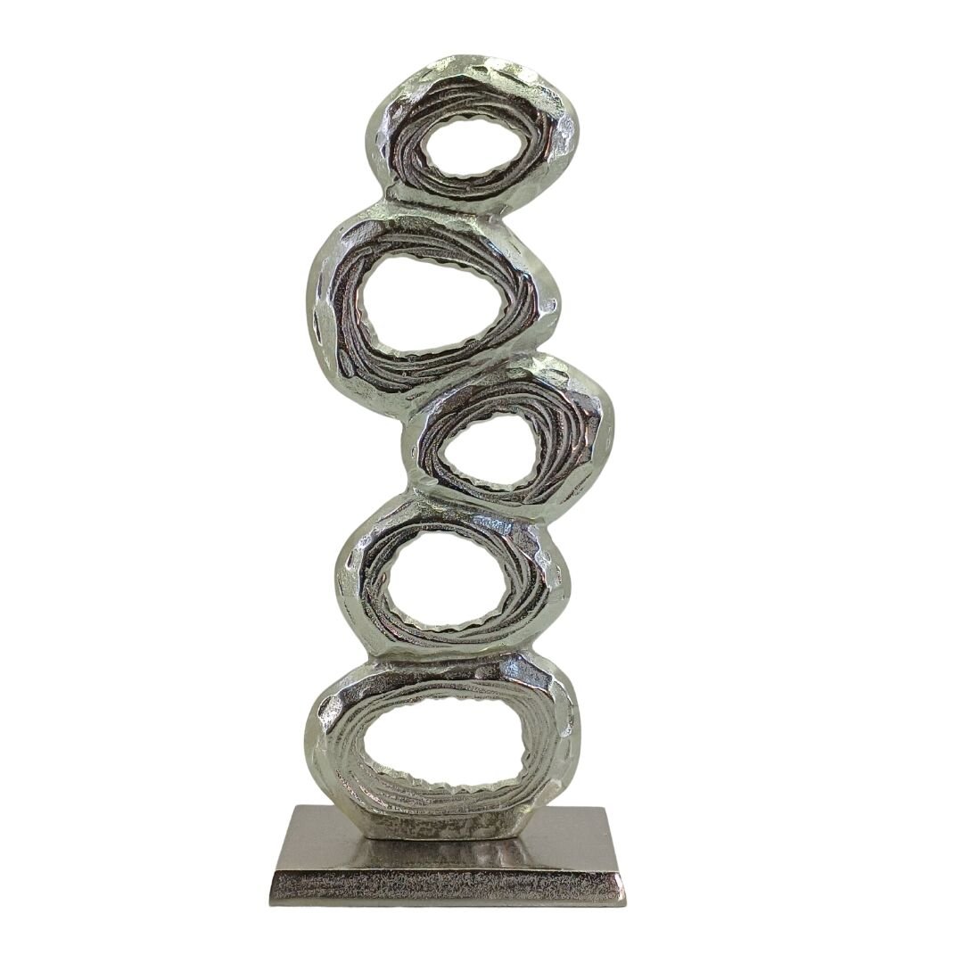 Döküm Soyut Obje Gümüş 23x53cm