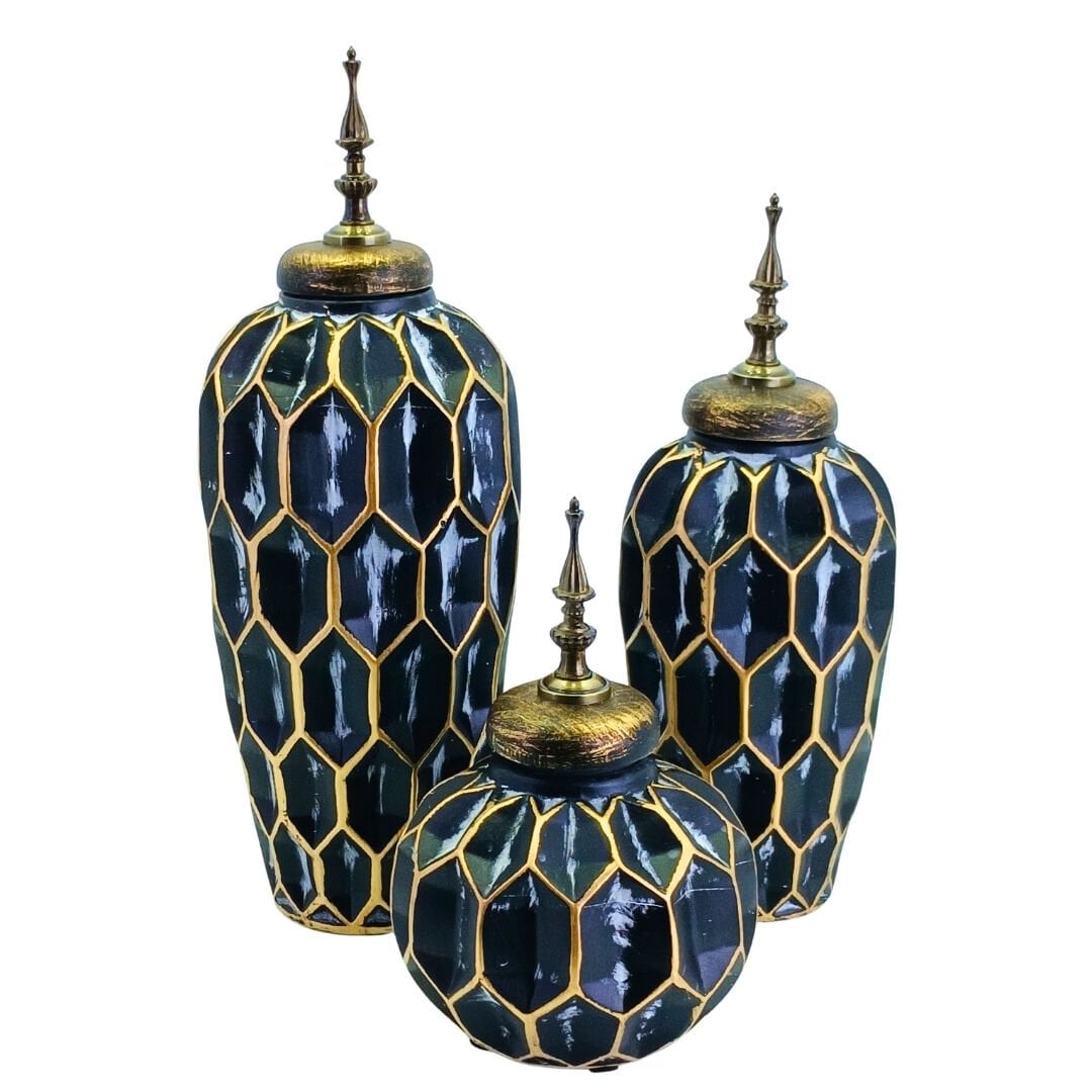 3lü Set Eskitme Küp 17x44cm