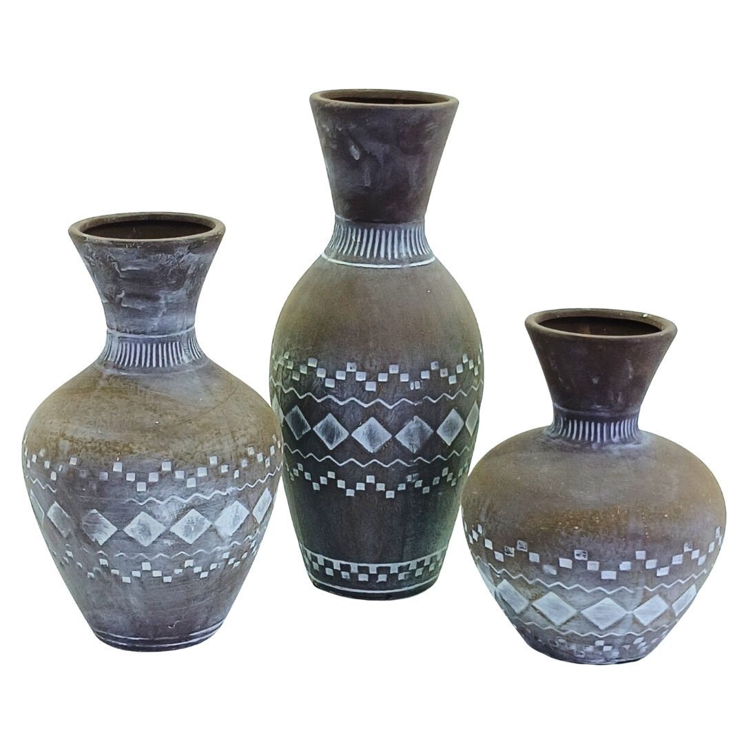 3lü Set Antik Vazo 14x35cm