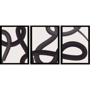 UV 3lü Set Soyut Tablo 80x180cm