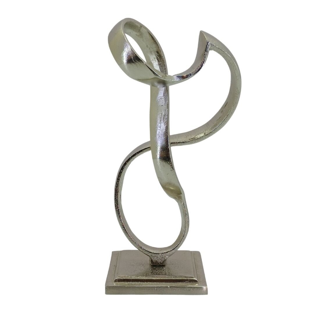 Döküm Soyut Obje Gümüş 15x26cm