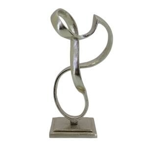 Döküm Soyut Obje Gümüş 15x26cm