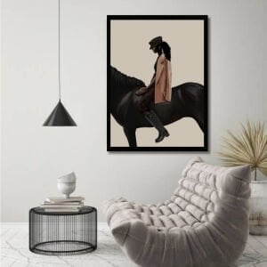 UV Atlı Kadın Tablo 105x155cm