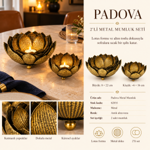 2li Set Padova Metal Mumluk 8x22cm