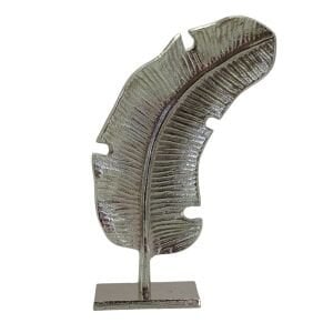 Döküm Yaprak Obje Gümüş 20x33cm