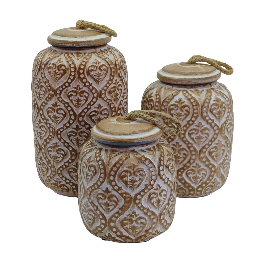 3lü Set Urganlı Küp15x28cm