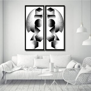 UV 2li Set Soyut Tablo 95x100cm