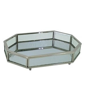 Buzlu Cam Metal Tepsi 29x41cm