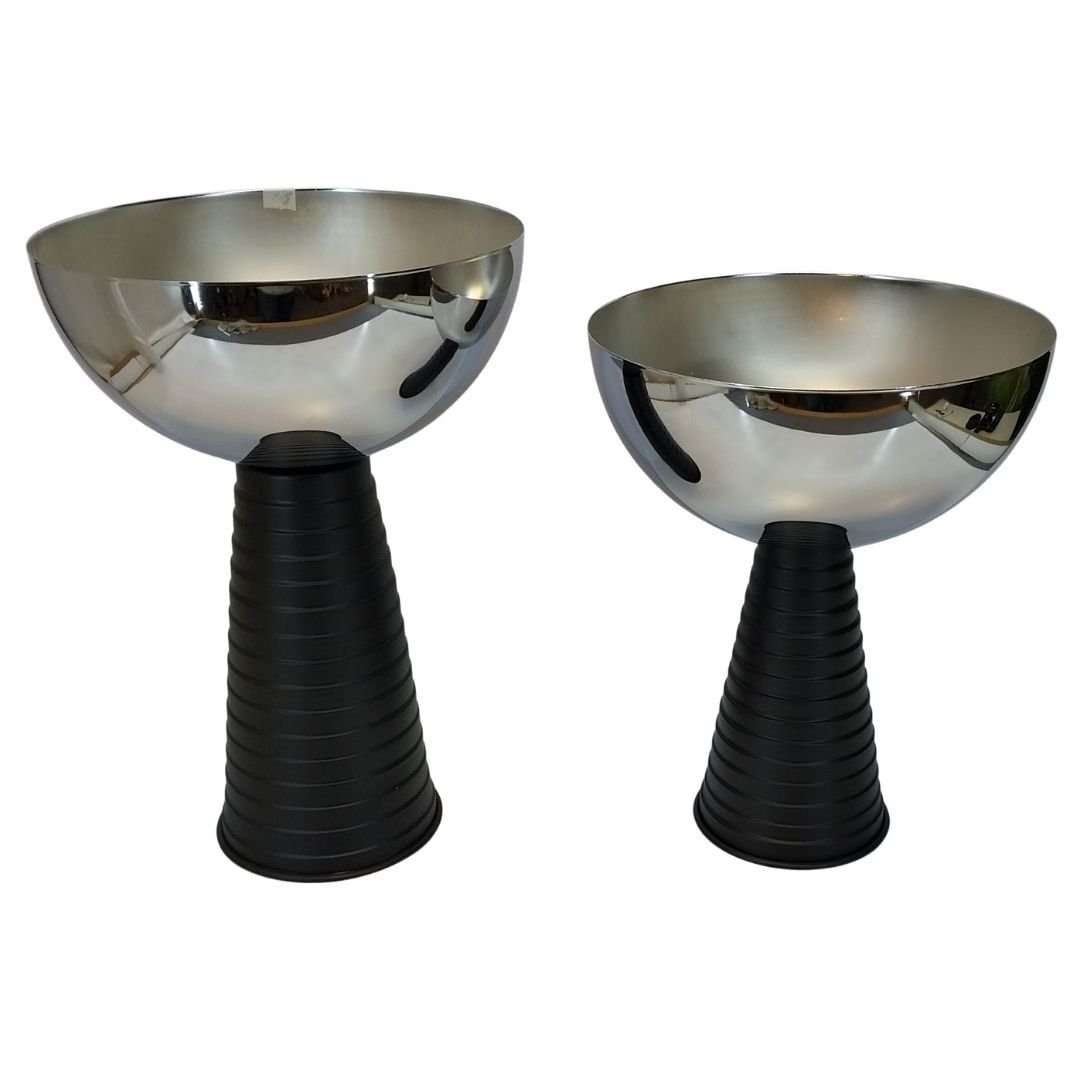 2li Set Saksı Gümüş 25x38cm