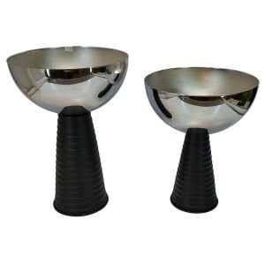 2li Set Saksı Gümüş 25x38cm