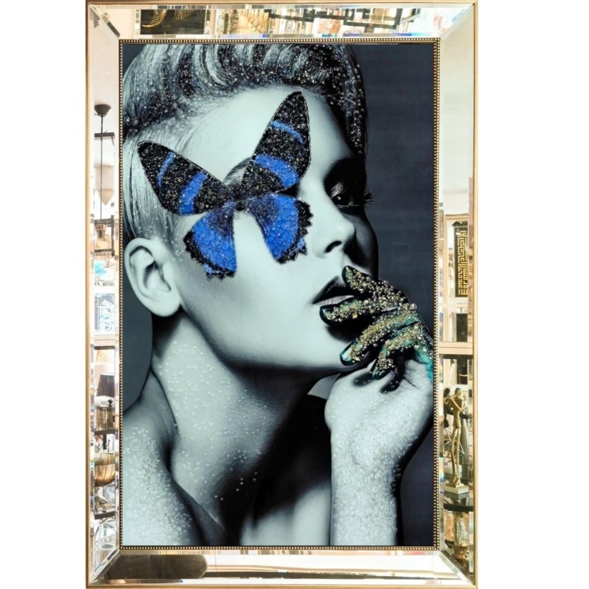 Aynalı Epoksi Kadın Tablo 84x123cm