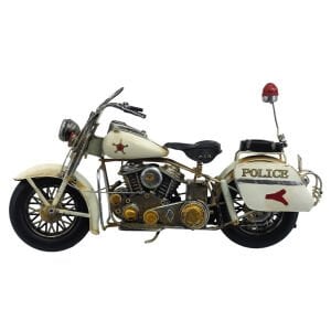 Retro Metal Polis Motosikleti 20x40cm