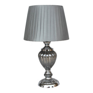 Abajur Cam Gümüş 30x54cm