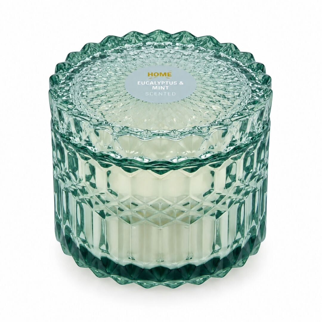 Kapaklı Jar Mum Kokulu 11x11cm Mint