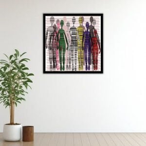 UV Renkli İnsanlar Tablo 85x85cm