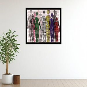 UV Renkli İnsanlar Tablo 85x85cm