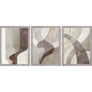 UV 3lü Set Soyut Tablo 80x180cm