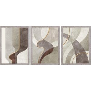 UV 3lü Set Soyut Tablo 80x180cm