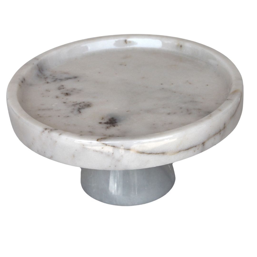 Mermer Ayaklı Sunumluk Beyaz 11x22cm