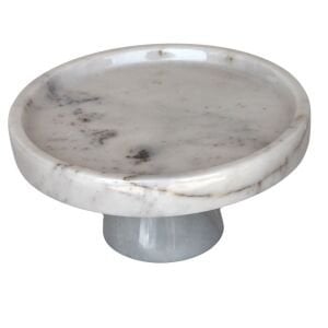 Mermer Ayaklı Sunumluk Beyaz 11x22cm