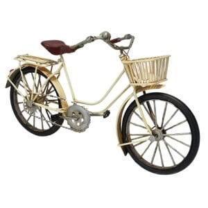 Retro Metal Bisiklet Krem 10x30cm