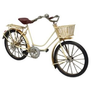 Retro Metal Bisiklet Krem 10x30cm