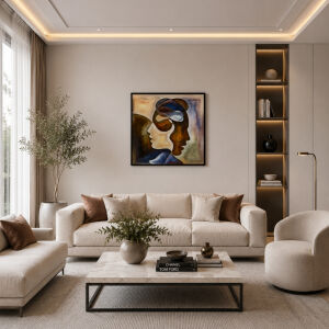 UV Soyut Yüzler Tablo 85x85cm