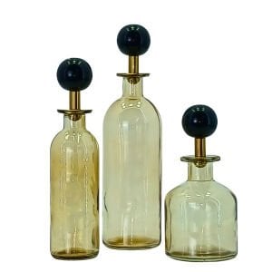 3lü Set Cam Şişe Amber 7x26cm