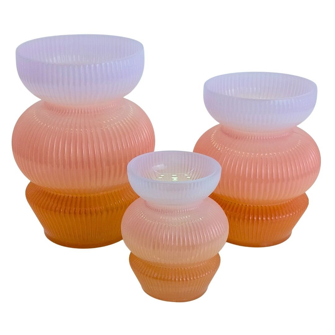 3lü Set Pink Cam Vazo 20x25cm