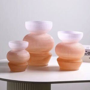 3lü Set Pink Cam Vazo 20x25cm