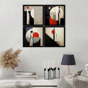 UV 4lü Set Kadınla Tablo 96x96cm