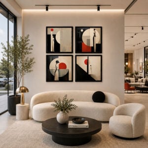UV 4lü Set Kadınla Tablo 96x96cm