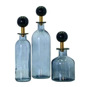 3lü Set Cam Şişe Füme 7x26cm