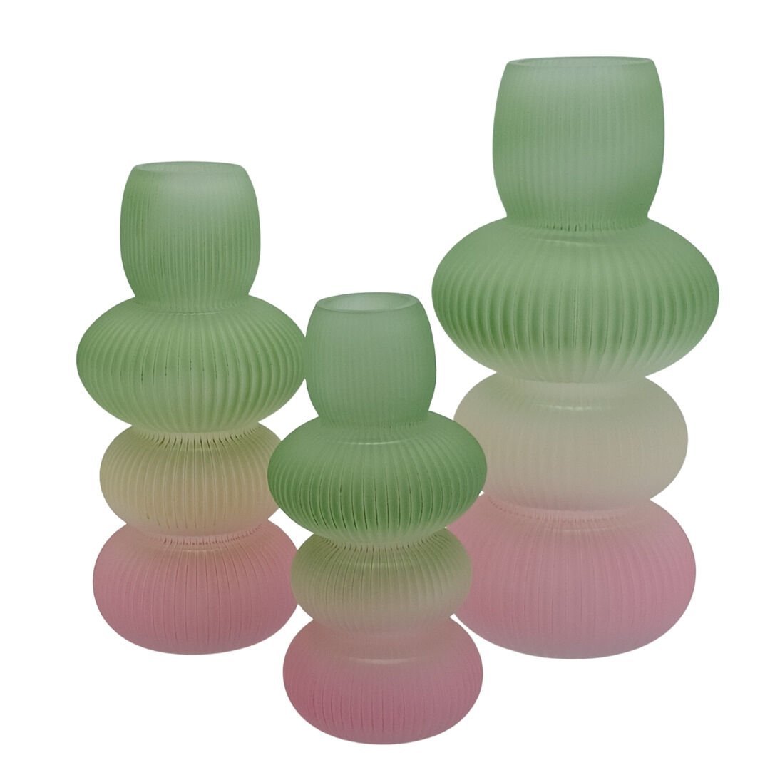 3lü Set Cam Vazo14x29cm