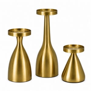 3lü Set Metal Şamdan 11x29cm