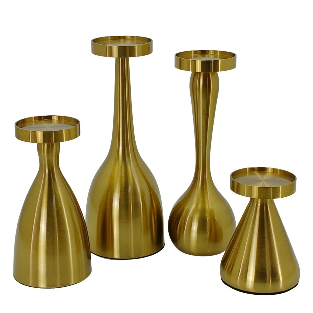 3lü Set Metal Şamdan 11x29cm