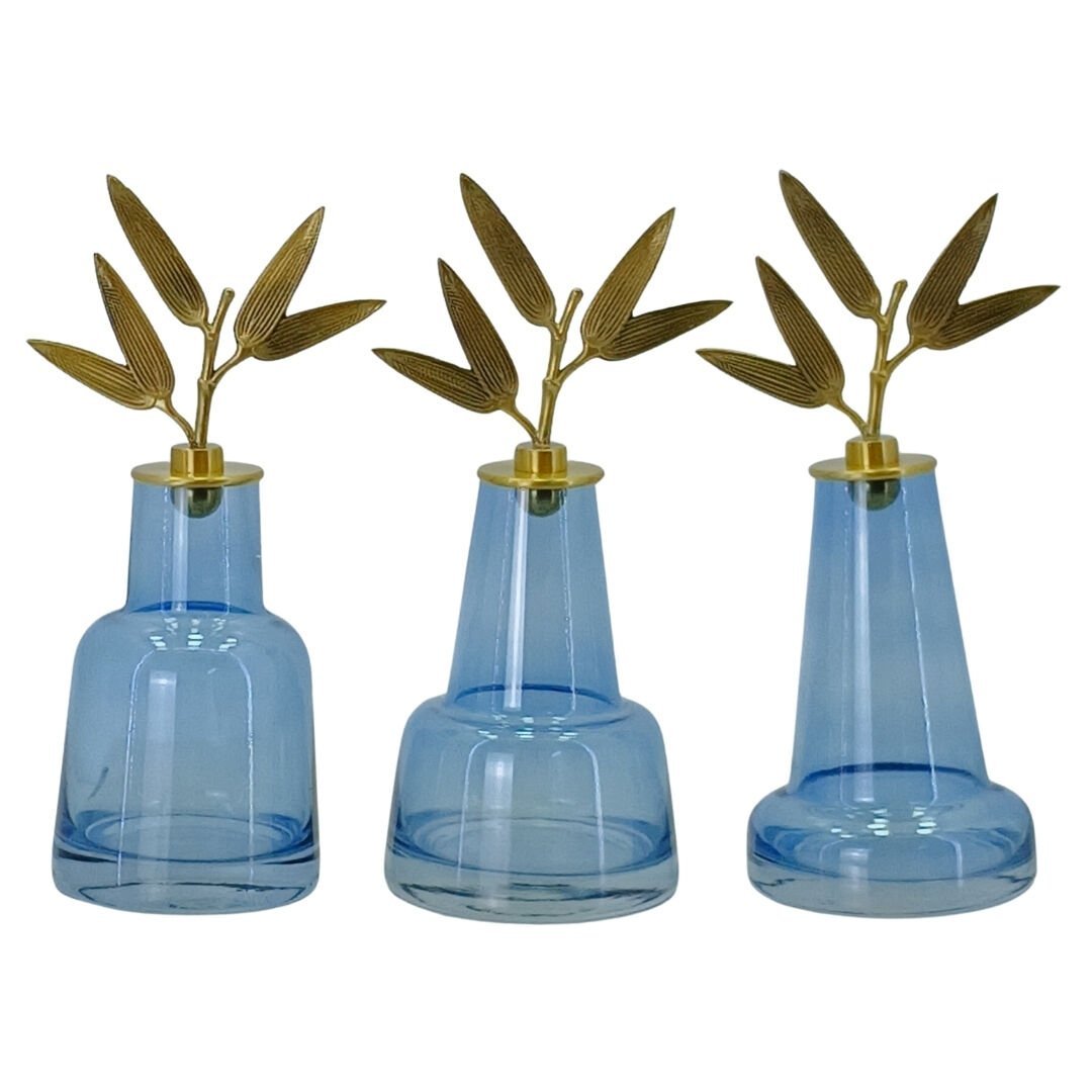 3lü Set Cam Obje Mavi 10x24cm